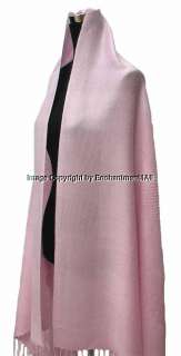 NWT Elegant Jacquard 2Ply Pashmina Shawl Wrap Baby Pink  