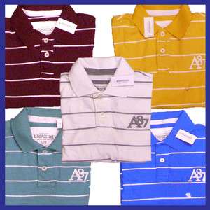   Striped Logo Polo Shirt A87 Stripe Polos Shirts Stripes AERO  