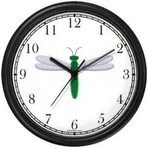 Green Body & White Winged Dragonfly or Dragon Fly   JP Wall Clock by 