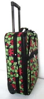 3Piece Luggage Set Travel Bag Rolling Wheel Red Ladybug  