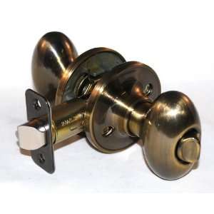  Egg Antique Brass Door Knob Privacy Lockset