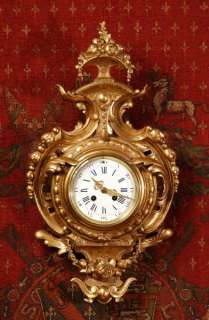 JAPY FRERES ANTIQUE FRENCH GILT CARTEL WALL CLOCK C1870  