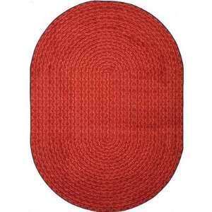   Carpets Whimsy Legacy Red Oval Rug With Braided Print