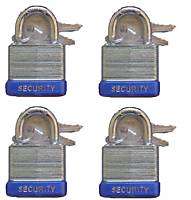 30mm Padlocks 4pc keyed alike  1locks 8 same keys  