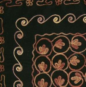 India Green Velvet Embroidered Cushion Cover NEW 311  
