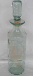 Vintage Old Fitzgerald Bald Eagle Glass Decanter EUC  
