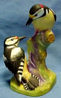 ROYAL WORCESTER   # 3363 PIED WOODPECKERS FIGURINE MINT  