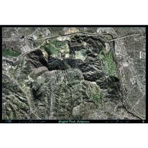  Griffith Park, California from space satellite map/print 