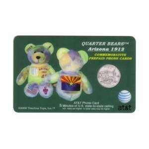   Card 5m Arizona (#48) Quarter Bear Pictures Bean Bag Toy, Coin, Flag