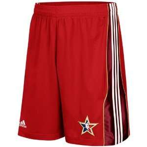  adidas Red NBA All Star Mesh Basketball Shorts Sports 