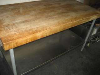 Wooden Butcher Block Work Table SS Under Shelf 60X30 Restaurant 