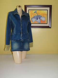 AC 3998 Women Denim Jean Jacket w/ Corduroy Cuff SZ XL  