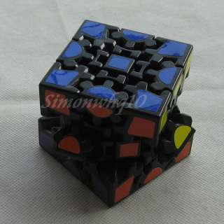 Rubiks Magic 3D Gear Cube Square IQ Test Game Puzzle Toy Black Body 
