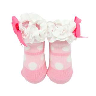 US New Baby Infant Lovely Girls Bow Flower Dance Kid Socks Booties 