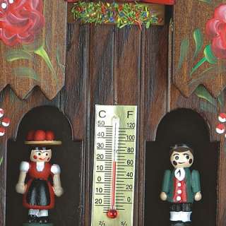 Large German Black Forest Chalet Weather House with Thermometer 