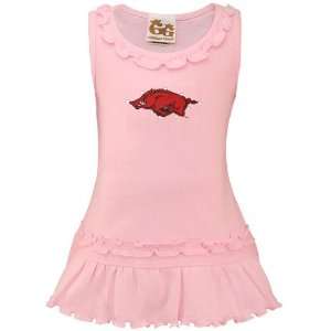   Girls Pink Swarovski Crystal Ruffle Tank Dress