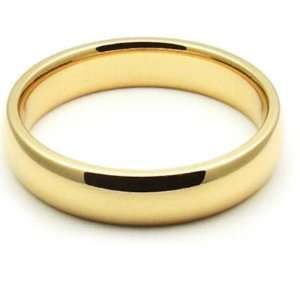   14k Yellow Gold 4mm Dome Wedding Band Medium Weight   Size 10 Jewelry