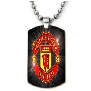  Manchester United color Dogtag Necklace w/Chain and 