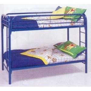  Coaster Toby Twin over Twin Metal Bunk Bed in Blue Finish 