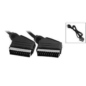  Gino Black Scart to Scart Plug Extension Cord Cable 