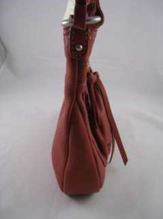 FOSSIL BRAND TIE FRONT CROSSBODY RED LEATHER PURSE  