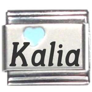  Kalia Light Blue Heart Laser Name Italian Charm Link 