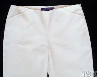 new without tags ralph lauren purple label white cotton capri pants 