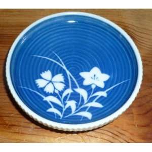  Miniature Oriental Blue & White Asian Floral Design Plate 