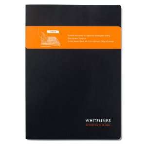  Whitelines Perfect Bound A4 Size Notebook, Lined, Black 
