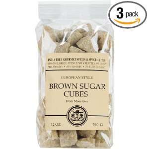 India Tree Brown European Style Sugar Cubes, 12 Ounce Bag (Pack of 3)