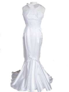   Bridelite Mermaid White Satin Wedding Gown Dress Sz 6 Fl21 Clothing