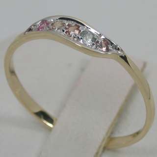 20 CARATS 14K SOLID YELLOW GOLD NATURAL FANCY RAINBOW SAPPHIRE BAND 