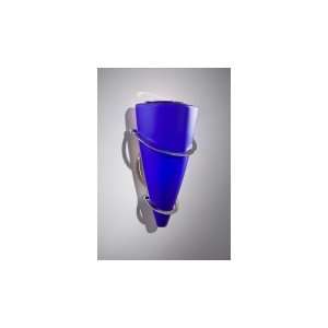   Wall Sconce with Indigo Blue Glass   2969/1 PN BL