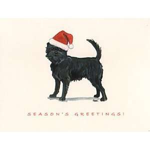  Affenpinscher in Santa Hat Boxed Christmas Notecards 