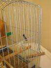 Vintage Dome Curve Top Wire & Metal Bird Cage Carrier 3 Perches 