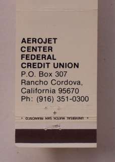 1980s? Matchbook Aerojet Credit Union Rancho Cordova CA  