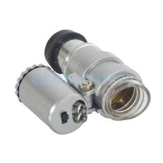 New Mini 45X LED Light Pocket Microscope Magnifier Jeweler Loupe 