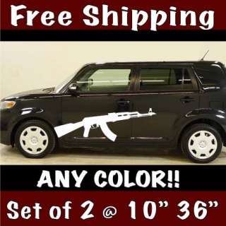Set of AK 47 Vinyl Decal Stickers X Large Many Color Choices  