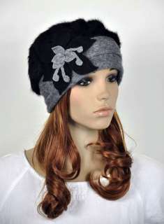 Winter Wool & Rabbit Fur Fashion Lady Womens Dress Hat Beanie Cap 