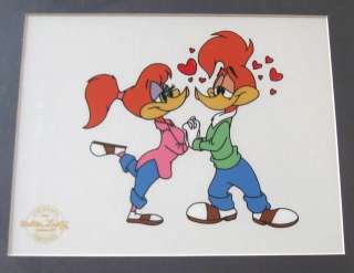 WOODY & WINNIE WOODPECKER LOVEBIRDS Matted Sericel Cel  