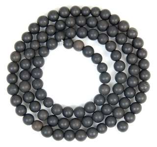 4mm Black Rock Lava Round Beads 15.5  