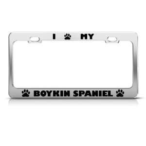 Boykin Spaniel Dog Dogs Chrome Metal License Plate Frame Tag Holder