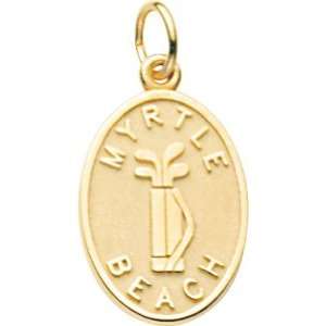  Rembrandt Charms Myrtle Beach Charm, Gold Plated Silver 