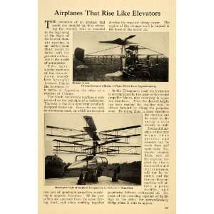  1921 Print Airplanes Chicago Inventor Helicopter Plane 