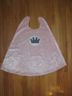 Childs Pink Princess Crown Velvet Cape One Size Fits All NEW  