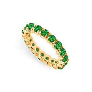 Emerald Eternity Band  14K Yellow Gold   2.00 CT TGW   Manufacturer 