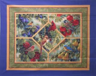   Quilt Top Wall Hanging Wild Wings Bird Sanctuary Blue Cotton  