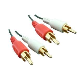  6FT 2 RCA Male / 2 RCA Male, A / V Cable Gold Plated 