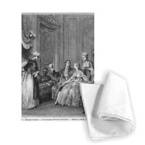  The good omen, engraved by Philippe Triere   Tea Towel 