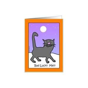  Halloween Cat   Bad Luck? Me?? Card Health & Personal 